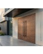 Rust double aluminium front door covered with sintered quartz