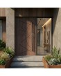 walnut entrance aluminium front door with stripes