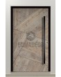 LIM WOODLINE 3 - aluminum entry door covered Fir Platinum wood imitation
