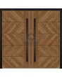 LIM WOODLINE 4 Double - aluminum wood-like double entry door covered Creek Larch High Pressure Laminate