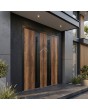aluminum wood-like double entry door covered Creek Larch High Pressure Laminate