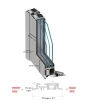 LIM G2 double - Double glass aluminium door with decorative panel