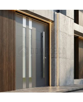 anthracite modern entry aluminium door