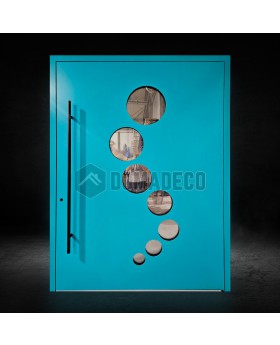 PIVOT 12E - Aluminum pivot door with with circular windows