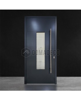 Anthracite premium aluminum hinged front door with glass