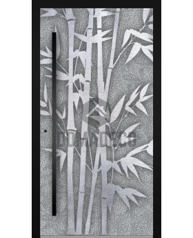 LIM Bamboo - front door with Bamboo texture of milled metal