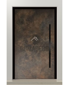 PIVOT Bruno - aluminum pivot door covered with rust sintered quartz