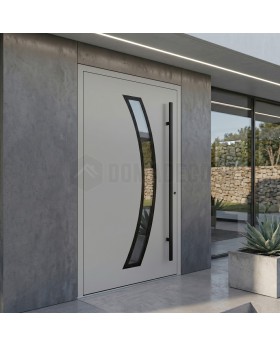 silver modern aluminum door
