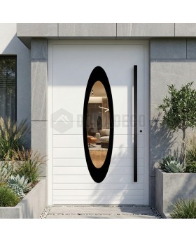 LIM C22 - secure modern aluminum front doors with oval glass