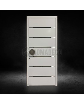 White modern front aluminium door