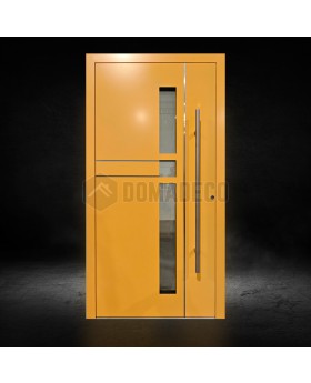 Yellow quality aluminium modern entry door