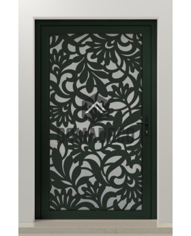 PIVOT G1 - Glass aluminum pivot door with decorative panel