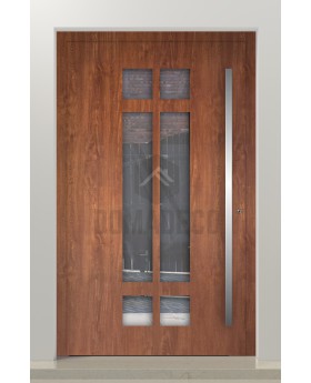 Walnut modern aluminium exterior door