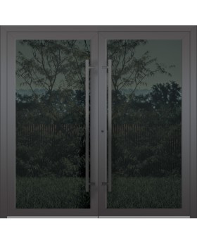 LIM-BATCH VL19 double - Lacobel glass aluminium door