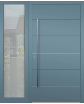 Aluminum Hinged LIM front door with left sidelight (view from the outside) 