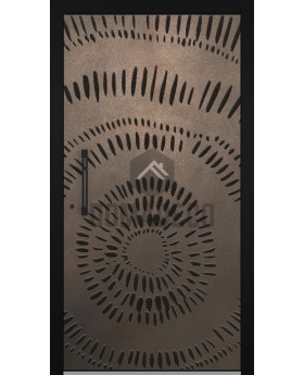 Hinged door with bronze texture of milled metal