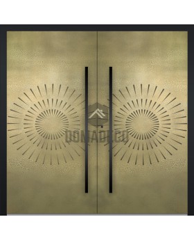LIM M12 double - Aluminium hinged double door with gold texture of milled metal