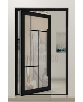 PIVOT MN1 - fully glazed aluminium pivot door with muntins (glazing bars)