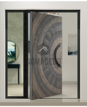 Pivot door with left sidelight (view from the outside) 