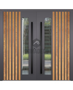 LIM RAIL4 double - aluminum double door with vertical slats and window