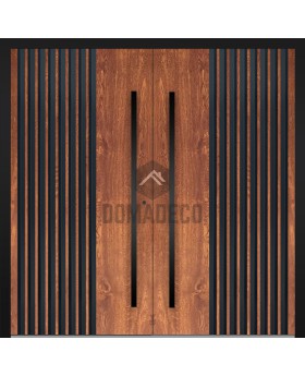LIM RAIL6 double - aluminum front double door with black vertical slats made of aluminum profiles