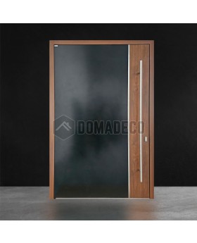 LIM V22 - aluminium front door with wooden decor