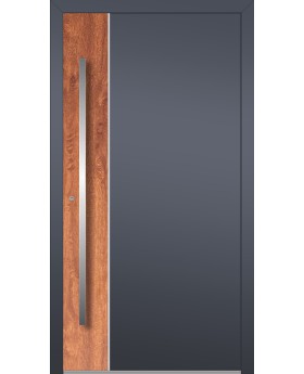 LIM V22 - aluminium front door with wooden decor