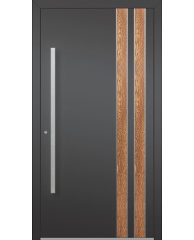 LIM V28 - aluminium entrance door with wooden decor