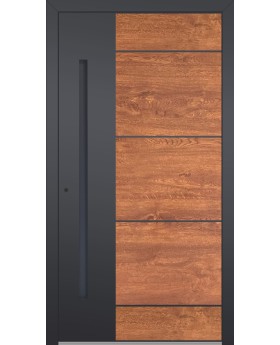 LIM V36 - aluminium front door with wooden decor