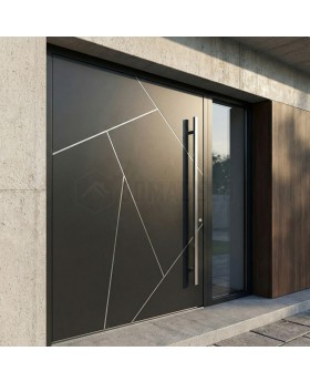 Pivot door with right sidelight (view from the outside)
