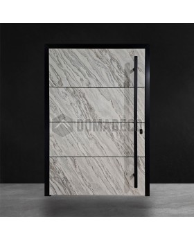 PIVOT V42 - aluminum front door pivot with white rock stone texture