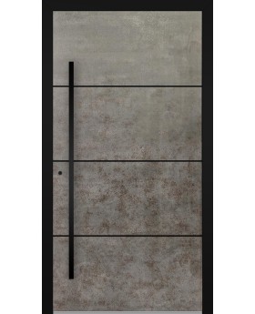 LIM V56 - aluminium entry door covered with sintered quartz