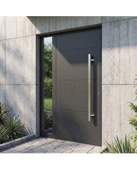 Anthracite modern aluminium front door