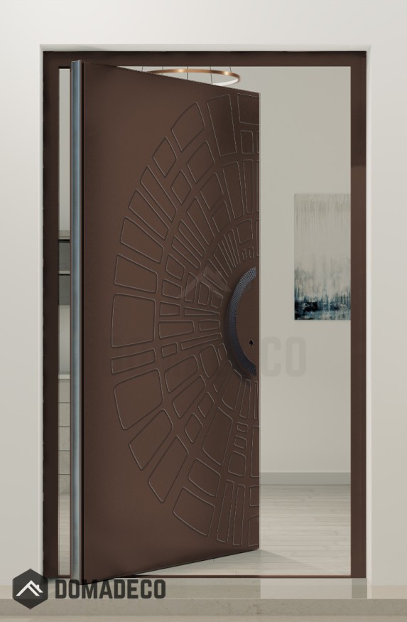 PIVOT V64 - aluminum pivot door with milled pattern