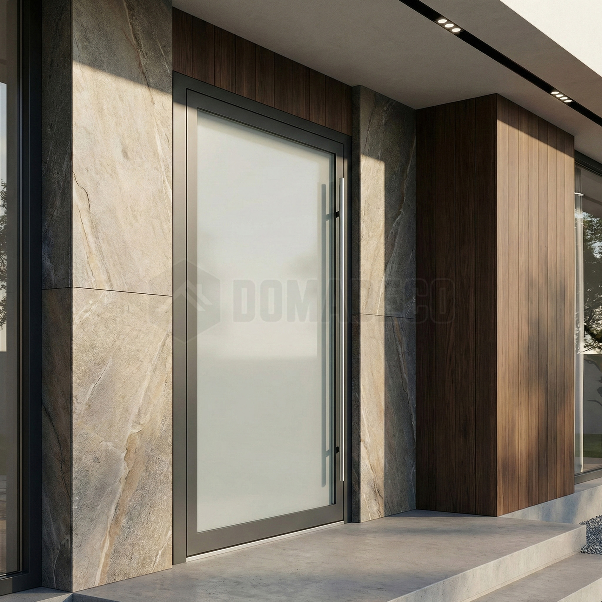 Glass modern front door